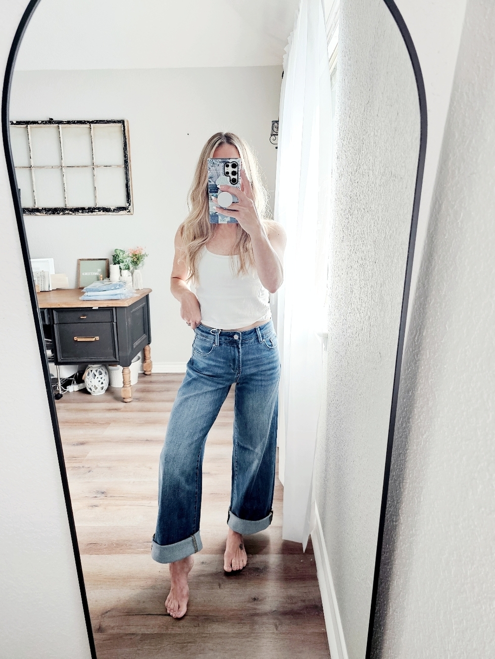 RISEN High Rise Medium Wash Slouchy Baggy Jeans Wide Leg Relaxed Various NEW - Picture 6 of 17